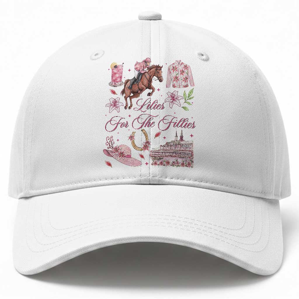 Derby Horse Racing Day Baseball Cap Lilies For The Fillies Stargazer Lily Flower