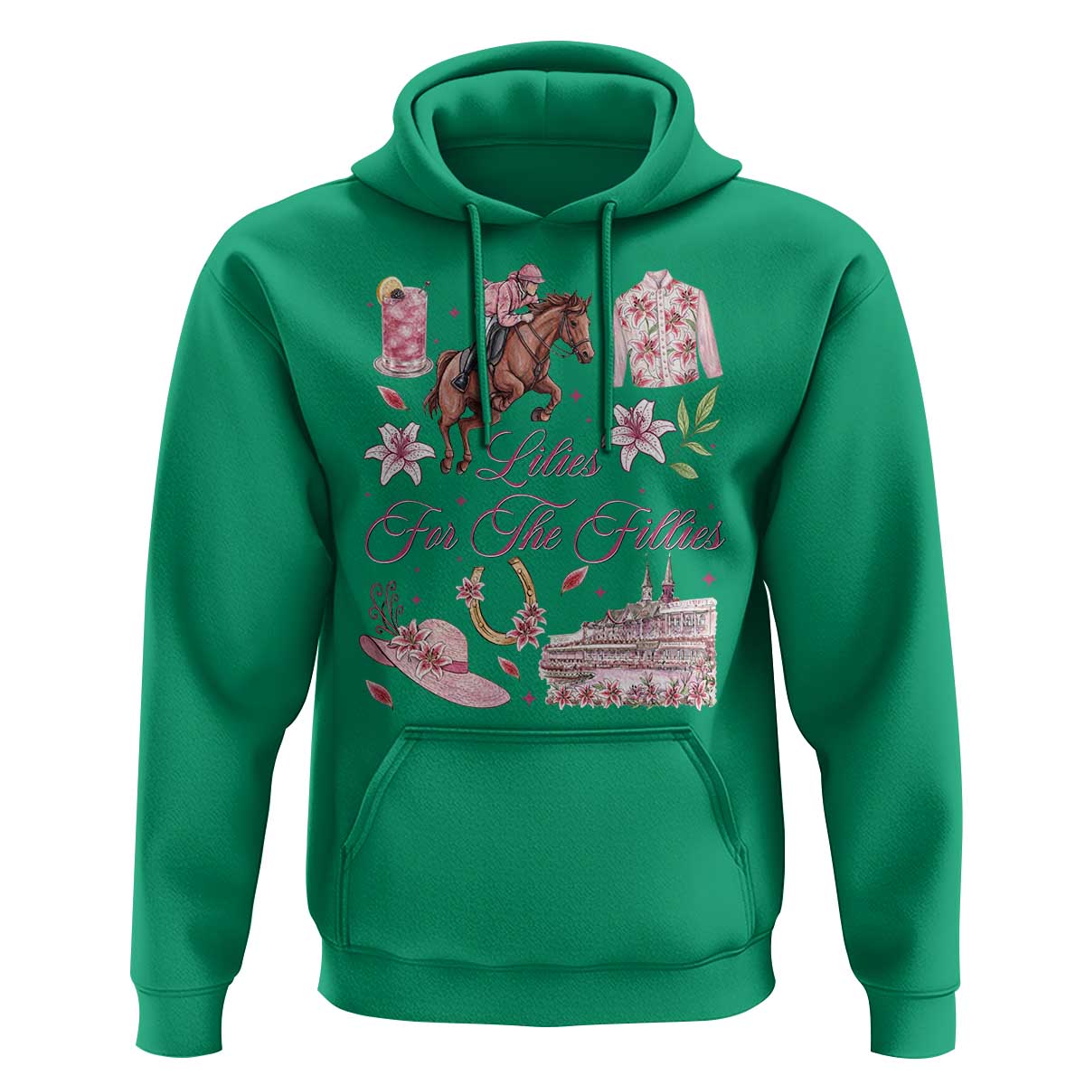 Derby Horse Racing Day Hoodie Lilies For The Fillies Stargazer Lily Flower