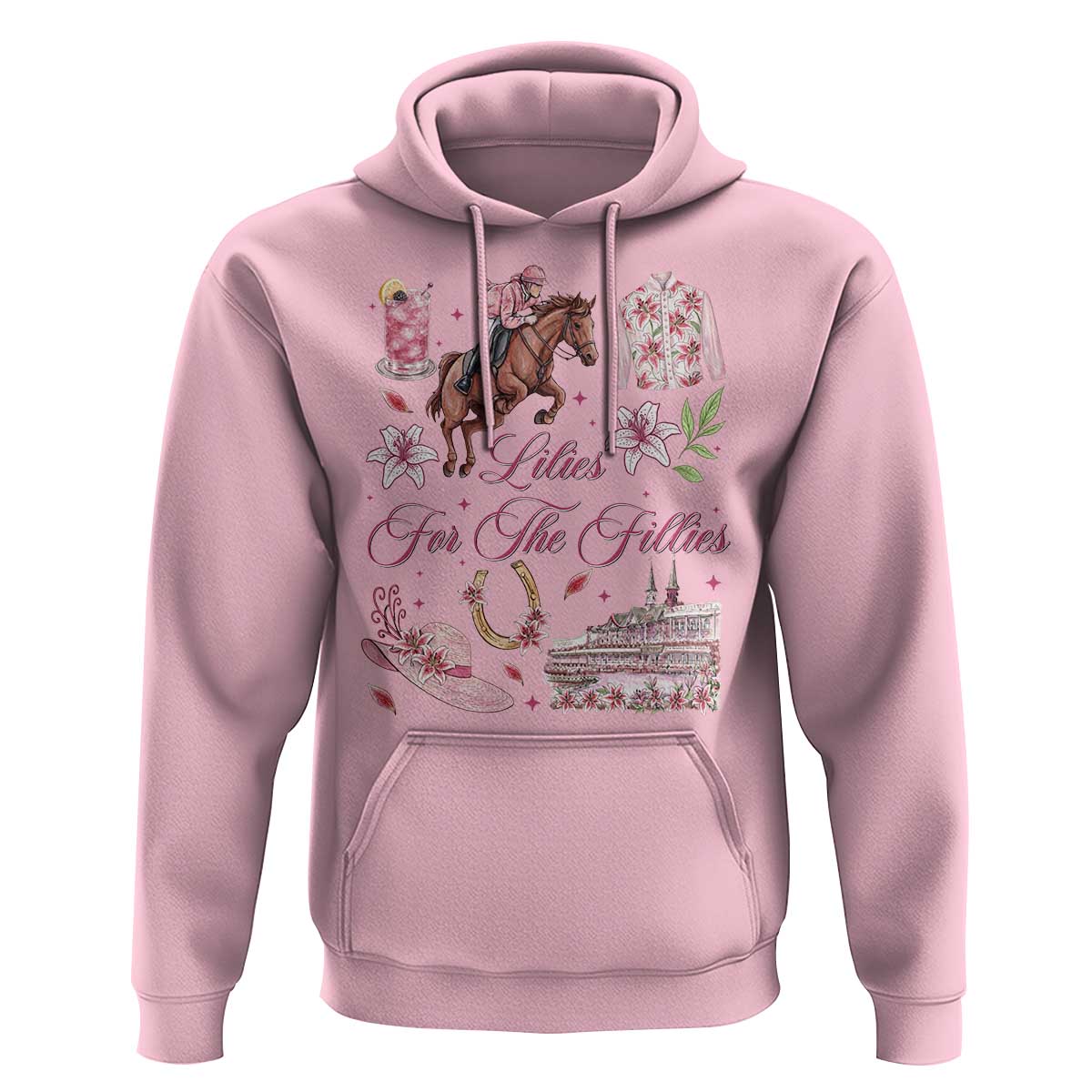 Derby Horse Racing Day Hoodie Lilies For The Fillies Stargazer Lily Flower