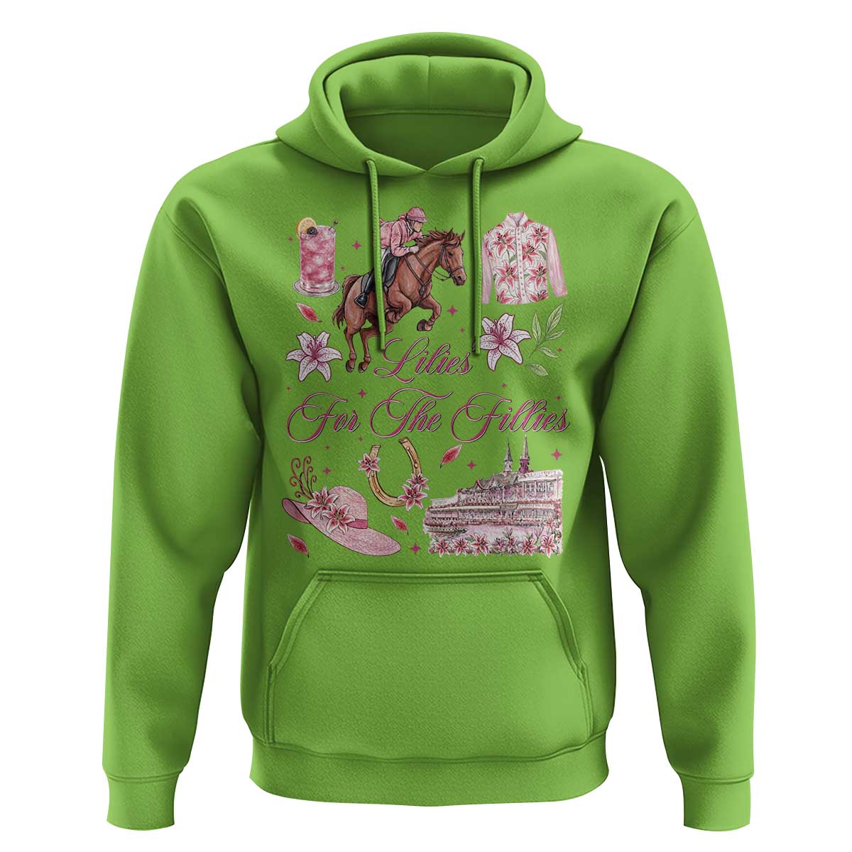 Derby Horse Racing Day Hoodie Lilies For The Fillies Stargazer Lily Flower