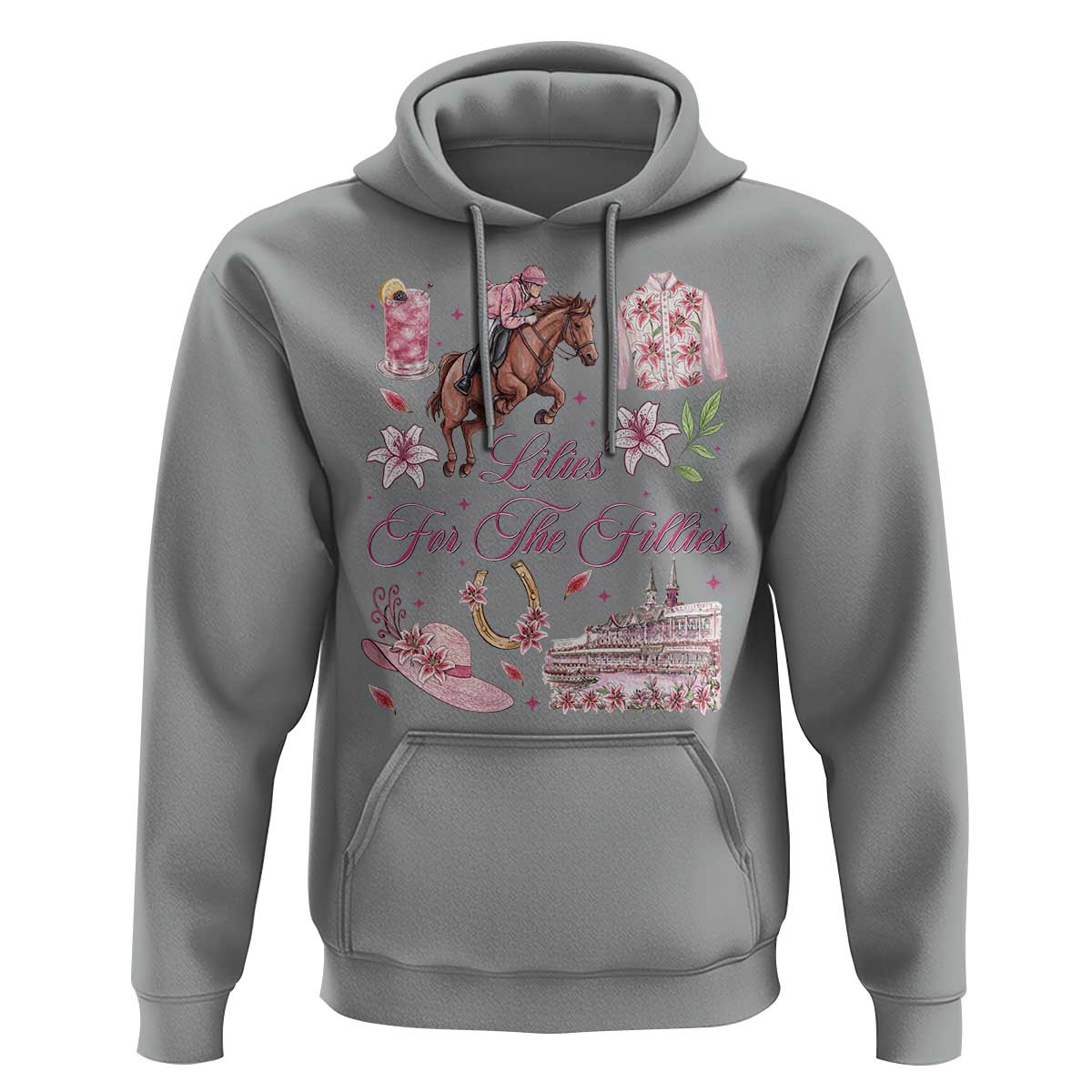 Derby Horse Racing Day Hoodie Lilies For The Fillies Stargazer Lily Flower