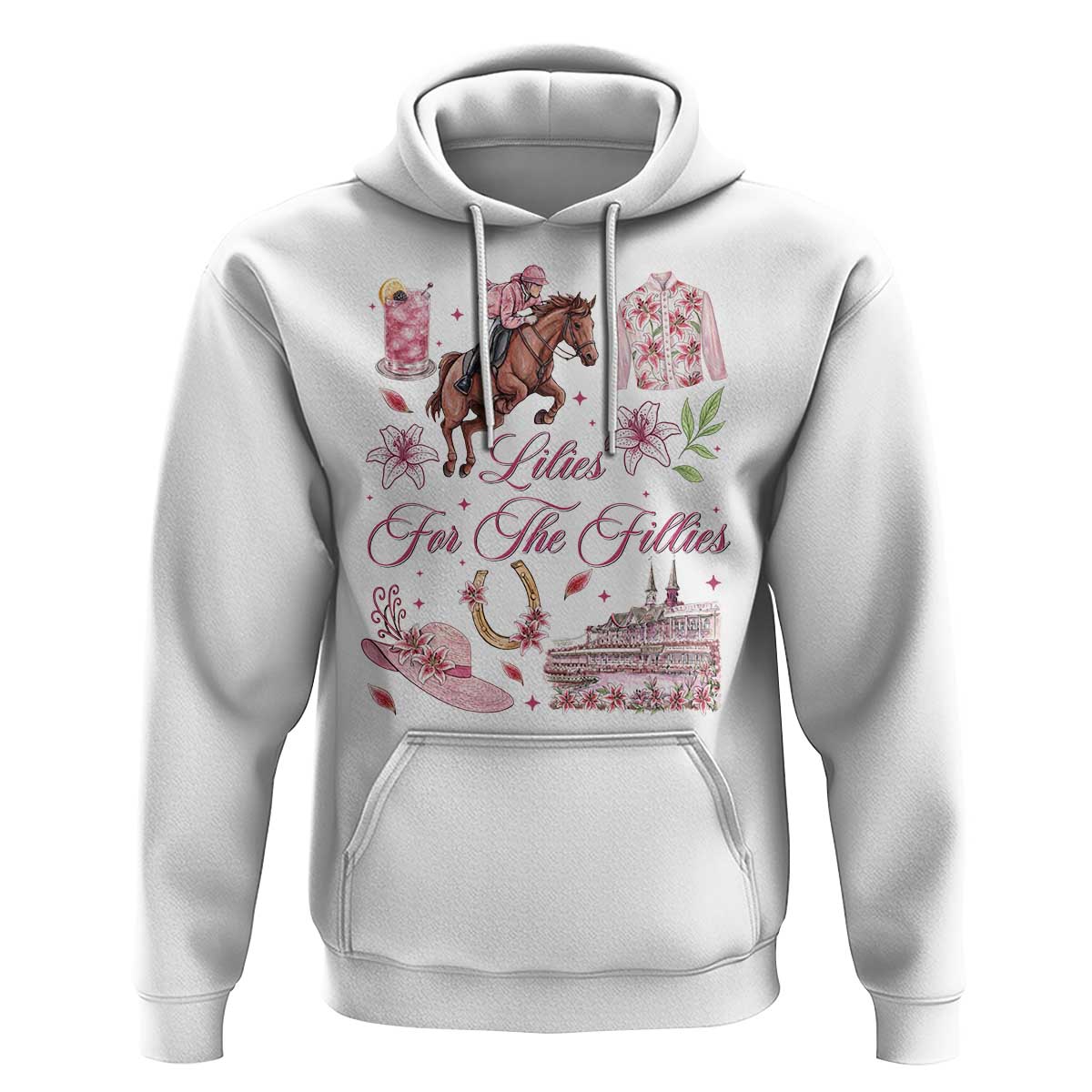 Derby Horse Racing Day Hoodie Lilies For The Fillies Stargazer Lily Flower