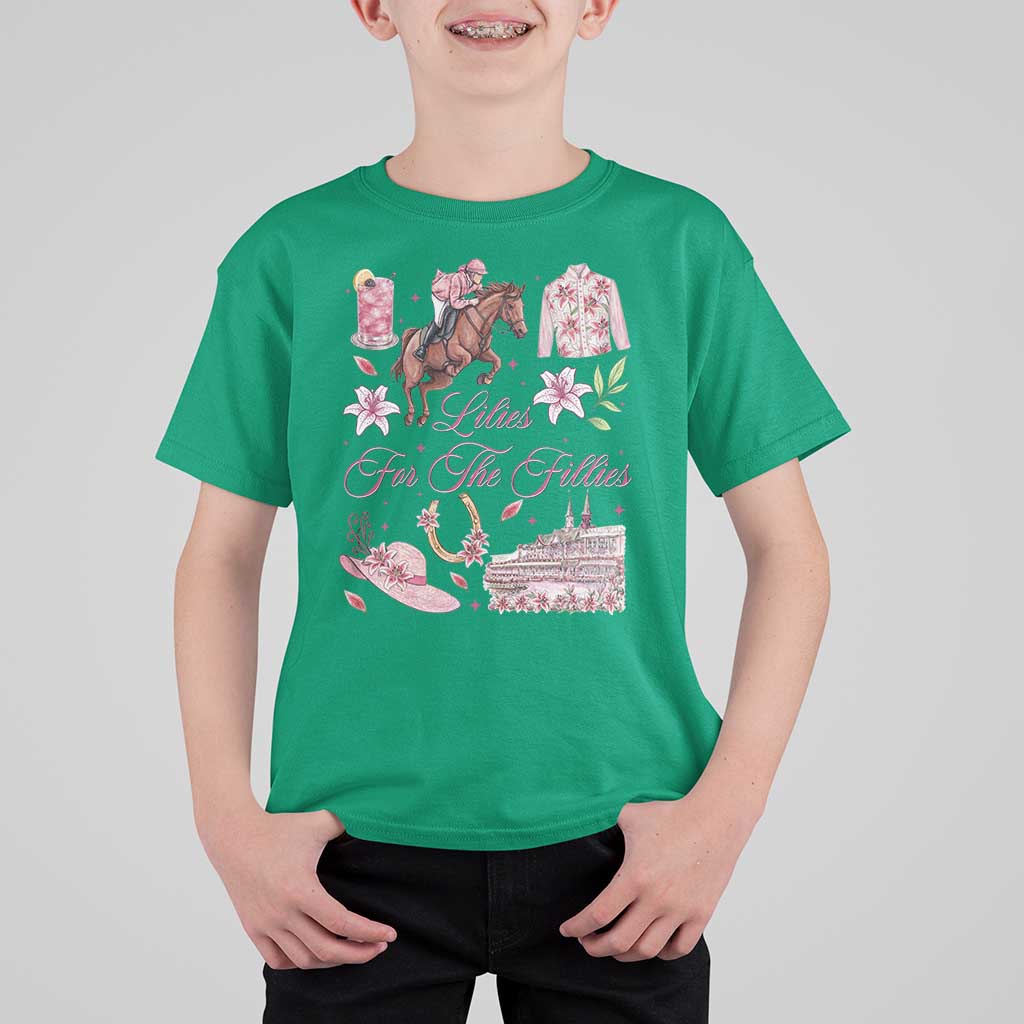 Derby Horse Racing Day T Shirt For Kid Lilies For The Fillies Stargazer Lily Flower