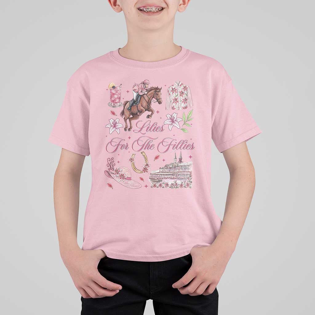Derby Horse Racing Day T Shirt For Kid Lilies For The Fillies Stargazer Lily Flower