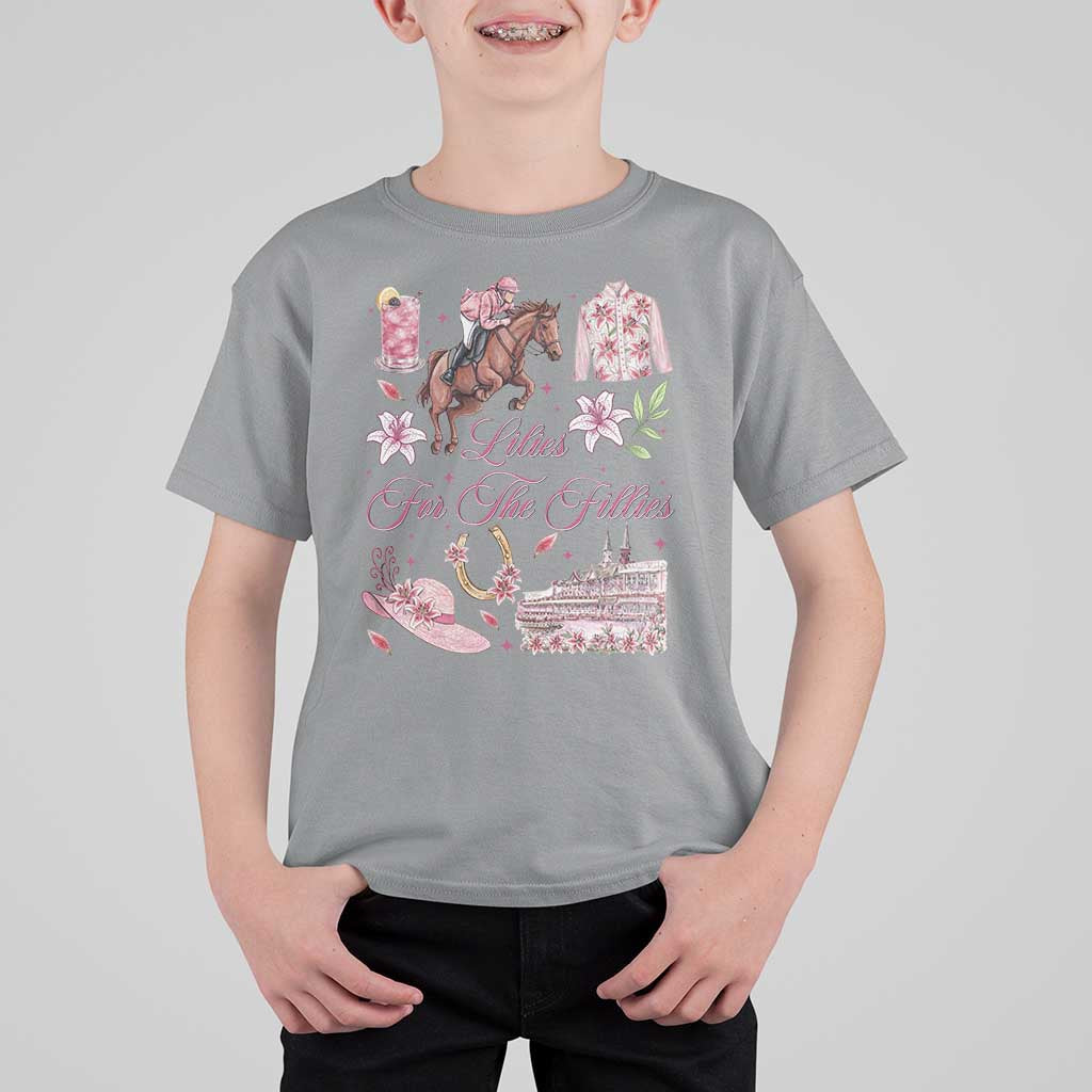 Derby Horse Racing Day T Shirt For Kid Lilies For The Fillies Stargazer Lily Flower