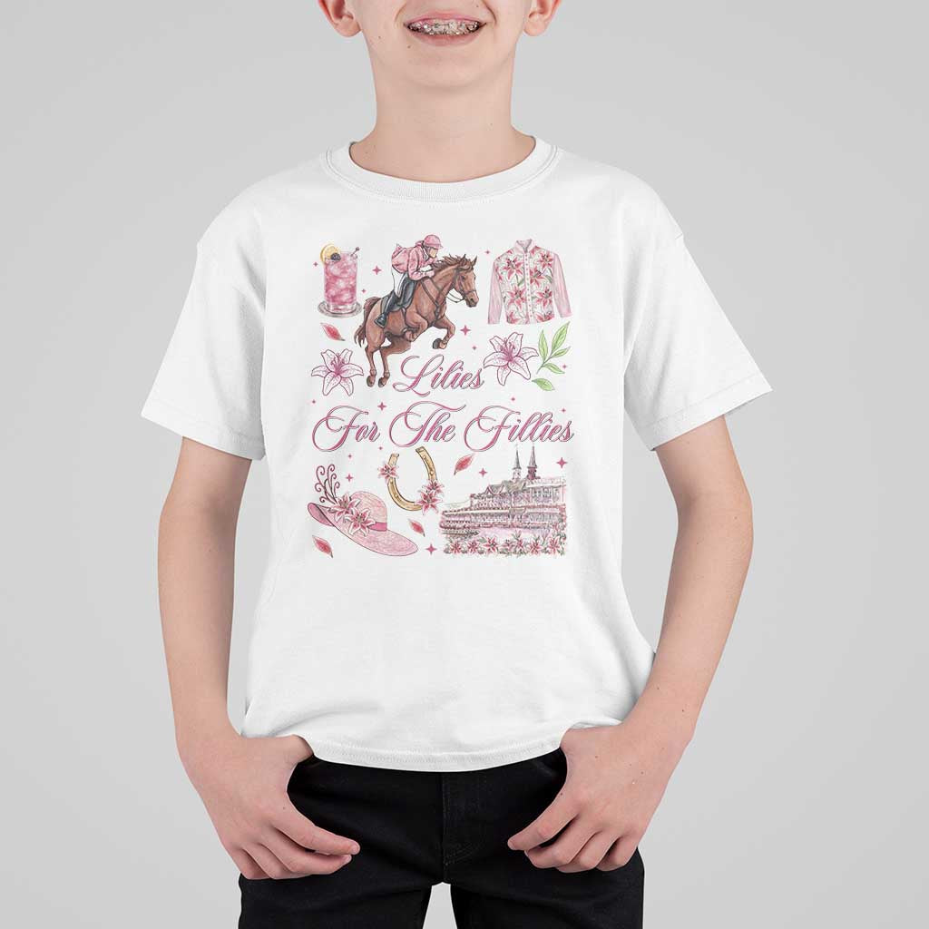 Derby Horse Racing Day T Shirt For Kid Lilies For The Fillies Stargazer Lily Flower