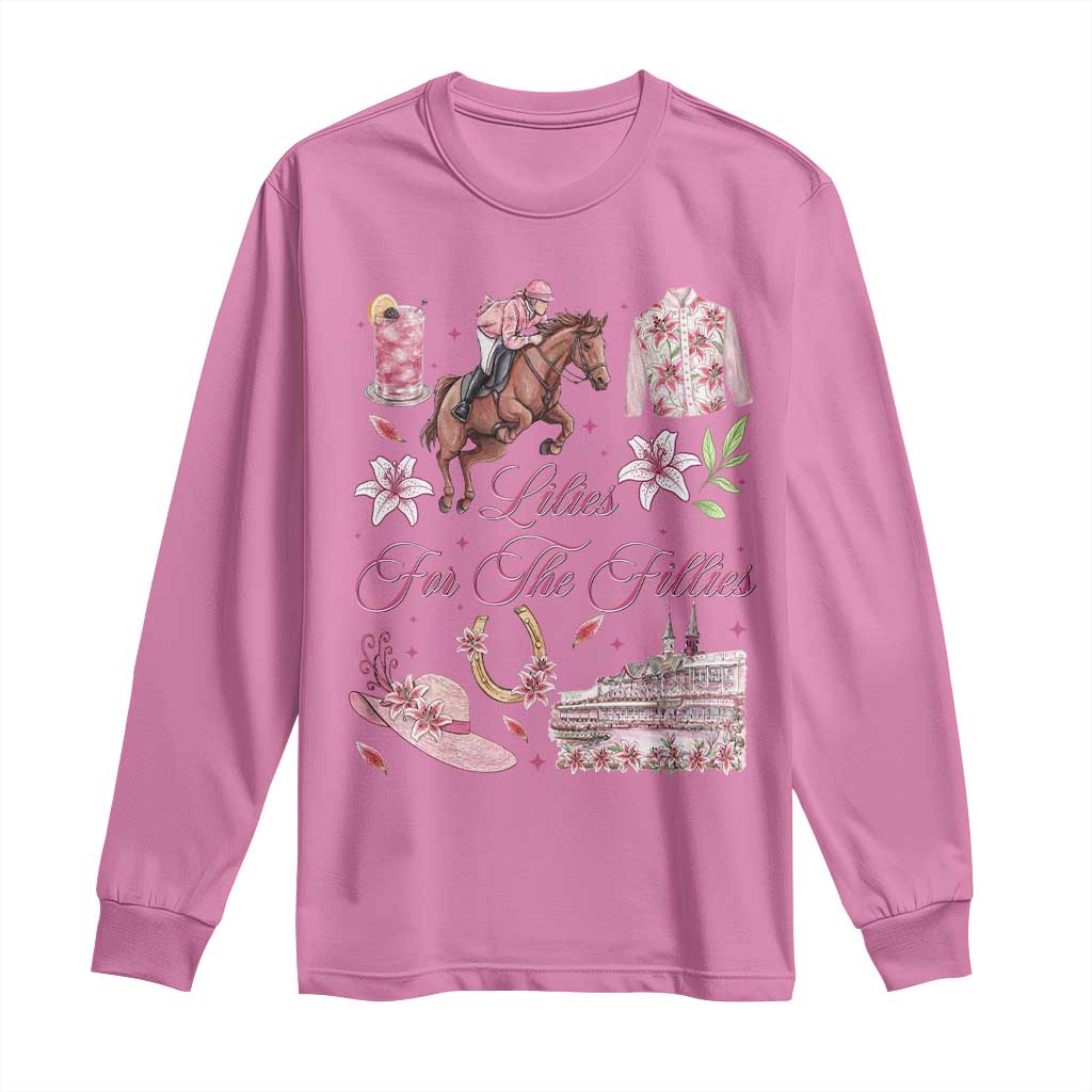 Derby Horse Racing Day Long Sleeve Shirt Lilies For The Fillies Stargazer Lily Flower
