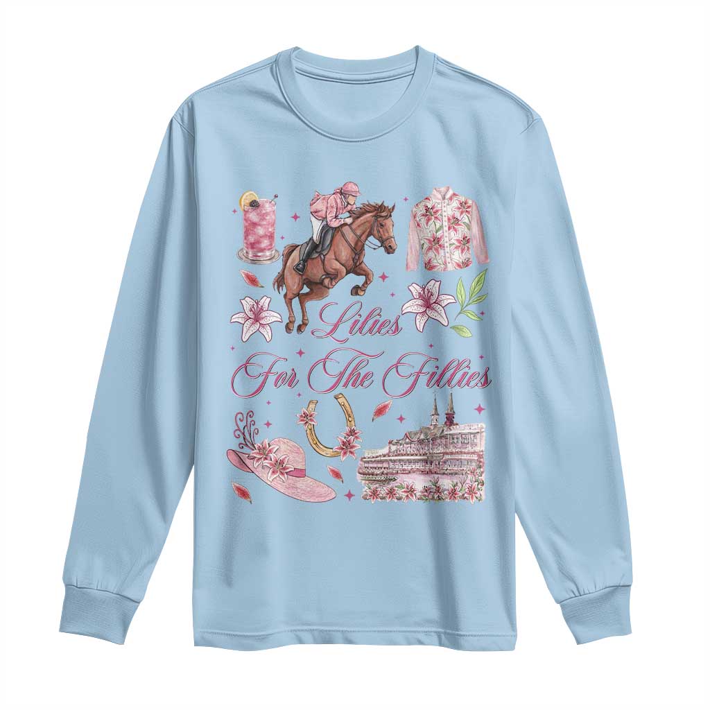 Derby Horse Racing Day Long Sleeve Shirt Lilies For The Fillies Stargazer Lily Flower