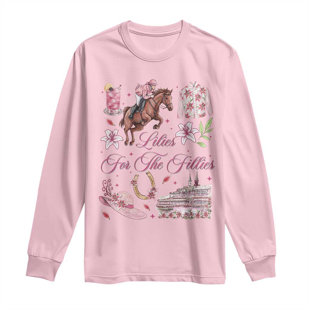 Derby Horse Racing Day Long Sleeve Shirt Lilies For The Fillies Stargazer Lily Flower