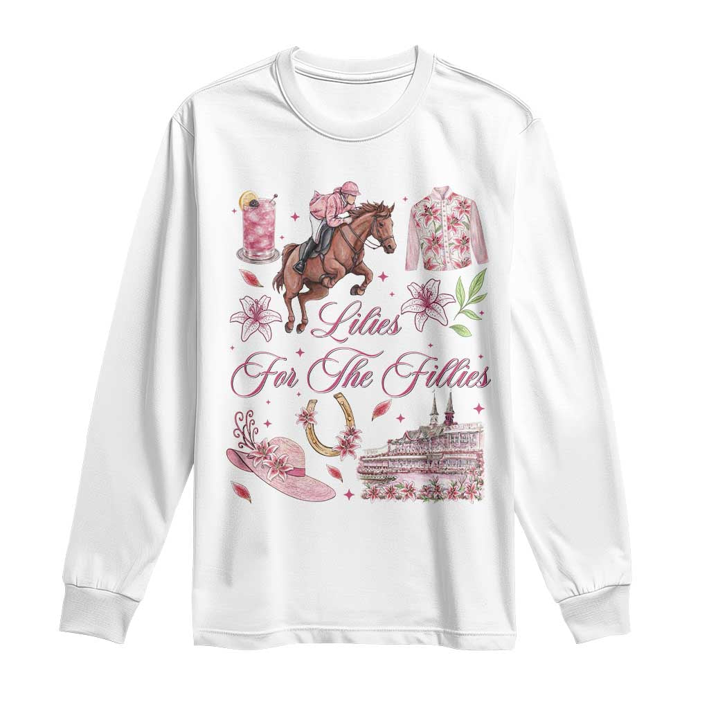Derby Horse Racing Day Long Sleeve Shirt Lilies For The Fillies Stargazer Lily Flower