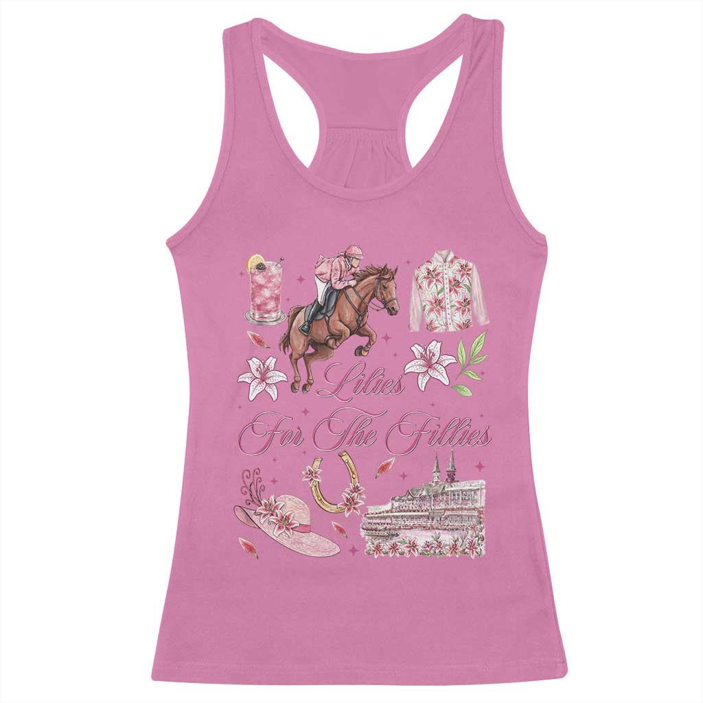 Derby Horse Racing Day Racerback Tank Top Lilies For The Fillies Stargazer Lily Flower