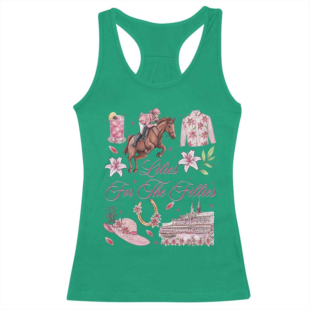 Derby Horse Racing Day Racerback Tank Top Lilies For The Fillies Stargazer Lily Flower