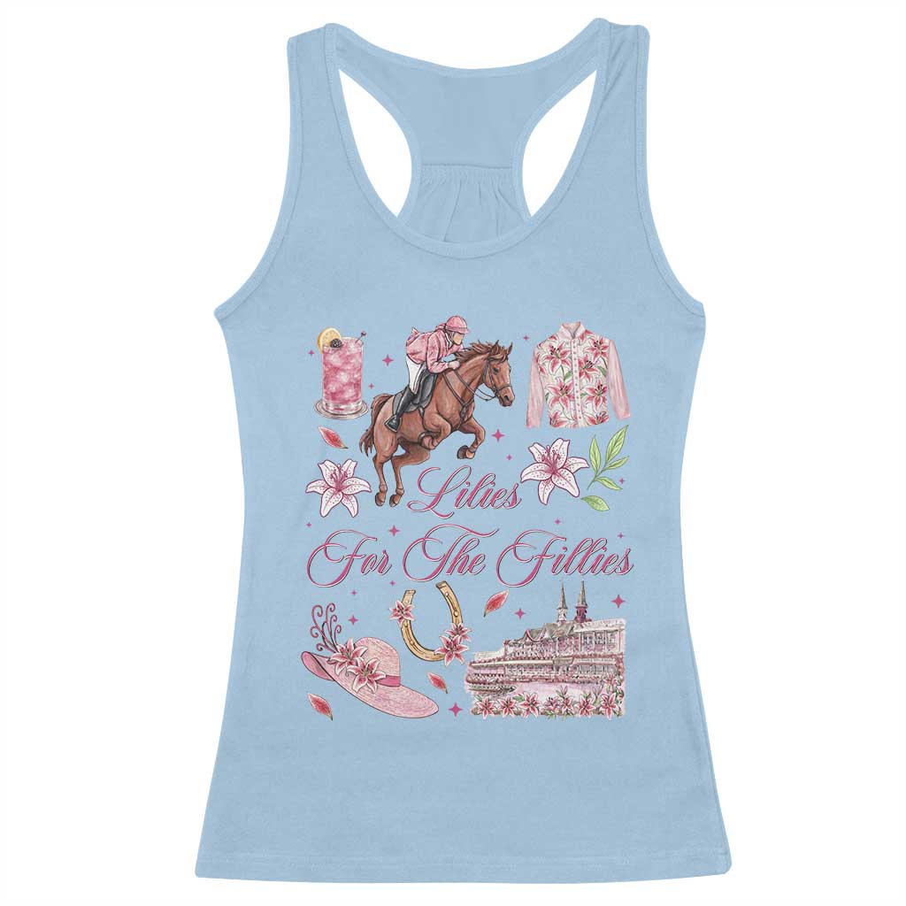 Derby Horse Racing Day Racerback Tank Top Lilies For The Fillies Stargazer Lily Flower