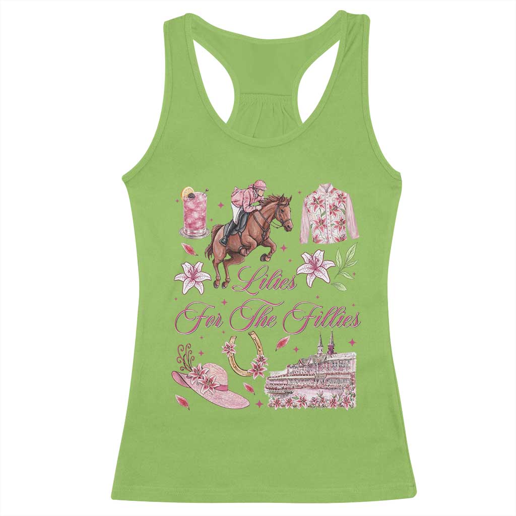 Derby Horse Racing Day Racerback Tank Top Lilies For The Fillies Stargazer Lily Flower