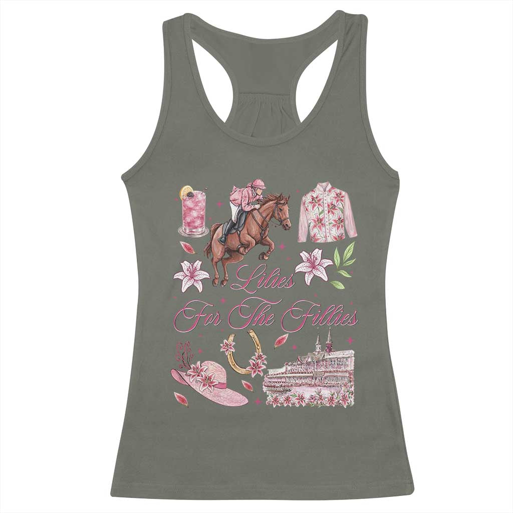 Derby Horse Racing Day Racerback Tank Top Lilies For The Fillies Stargazer Lily Flower