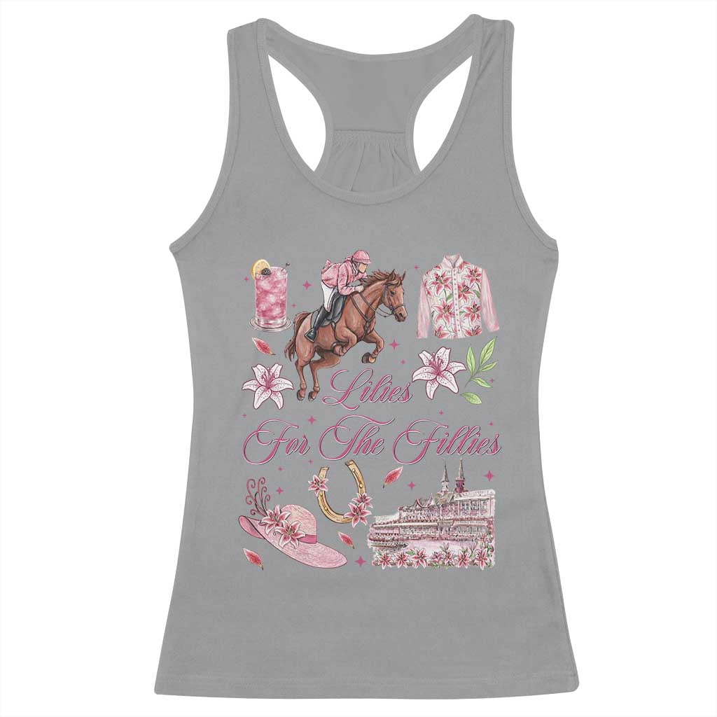 Derby Horse Racing Day Racerback Tank Top Lilies For The Fillies Stargazer Lily Flower