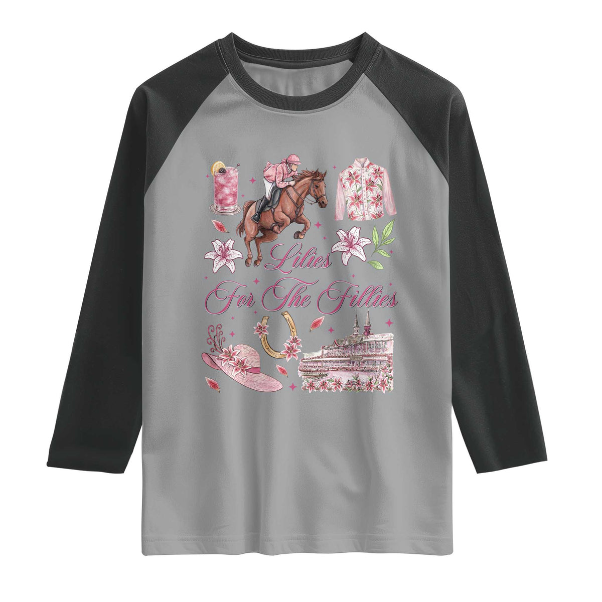 Derby Horse Racing Day Raglan Shirt Lilies For The Fillies Stargazer Lily Flower