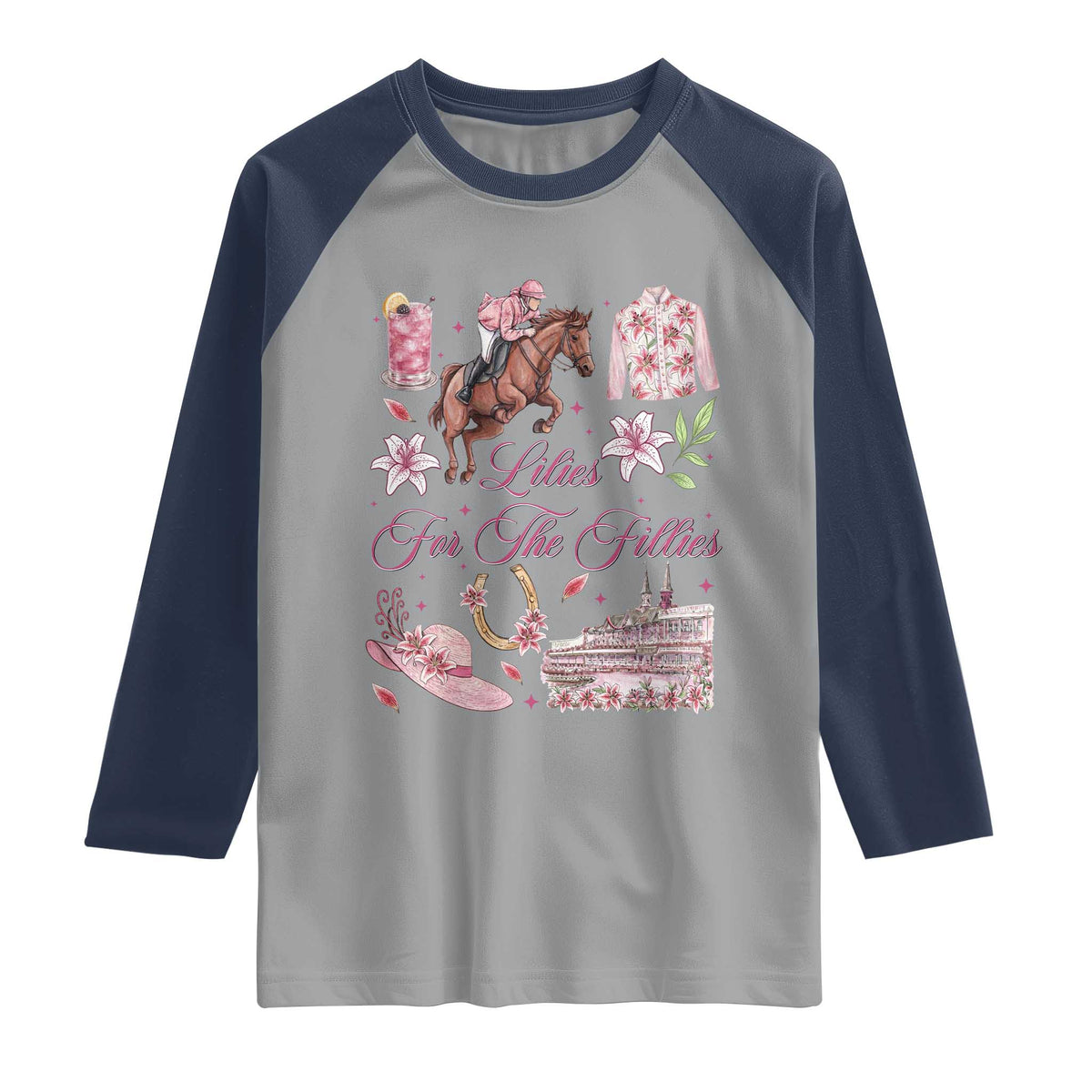 Derby Horse Racing Day Raglan Shirt Lilies For The Fillies Stargazer Lily Flower
