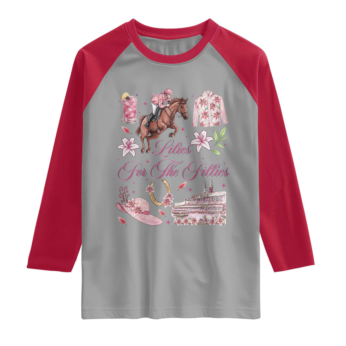 Derby Horse Racing Day Raglan Shirt Lilies For The Fillies Stargazer Lily Flower