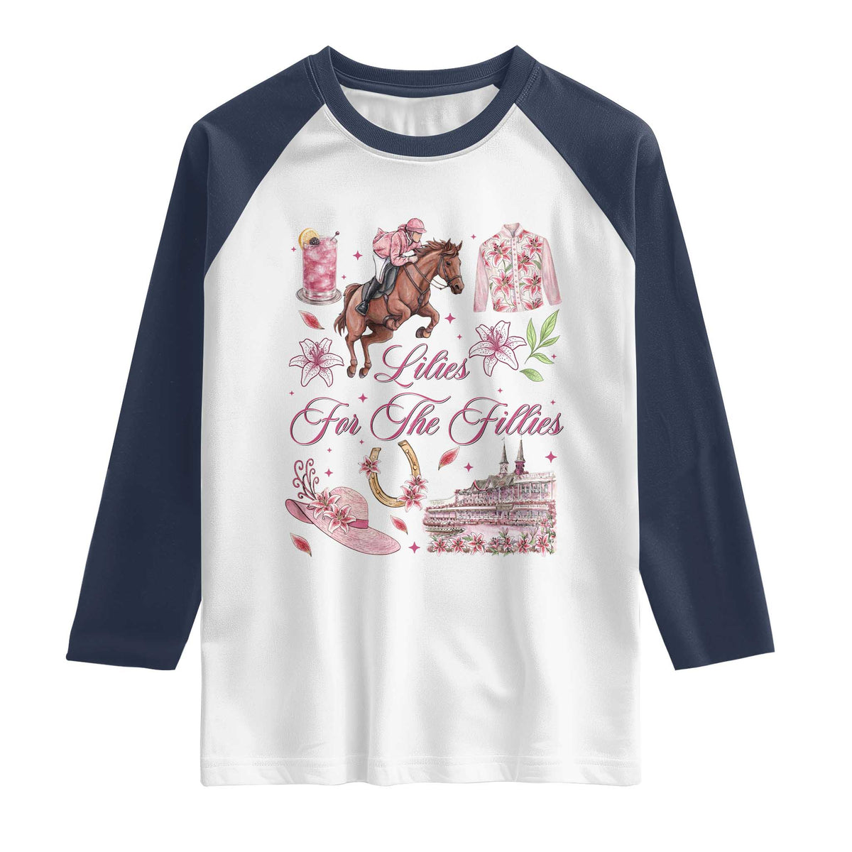 Derby Horse Racing Day Raglan Shirt Lilies For The Fillies Stargazer Lily Flower
