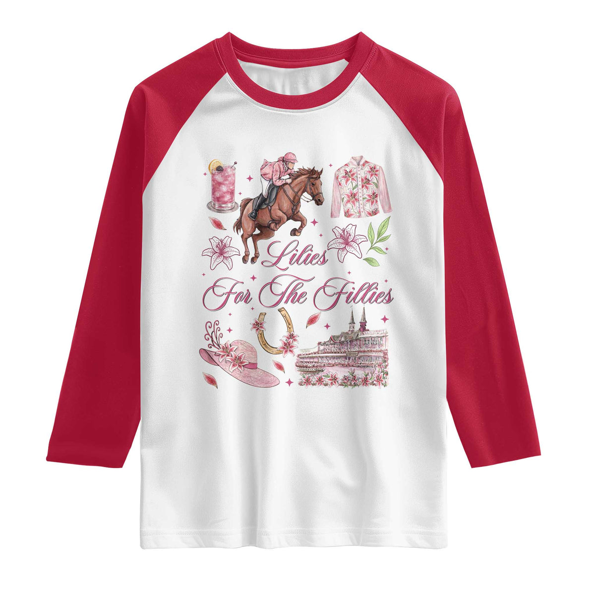 Derby Horse Racing Day Raglan Shirt Lilies For The Fillies Stargazer Lily Flower