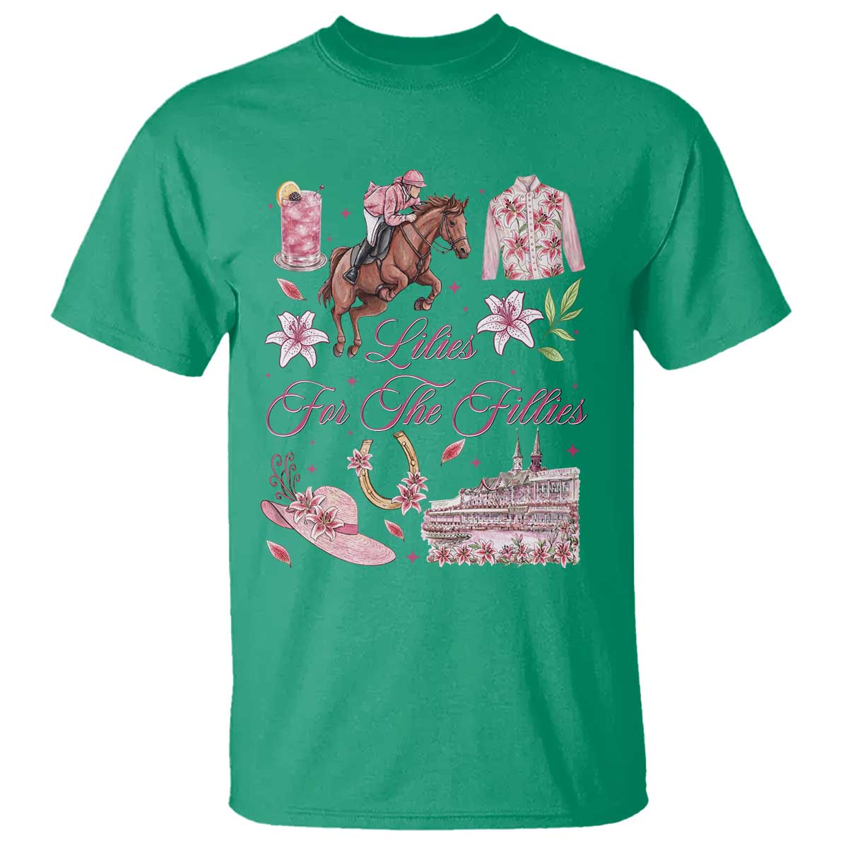 Derby Horse Racing Day T Shirt Lilies For The Fillies Stargazer Lily Flower