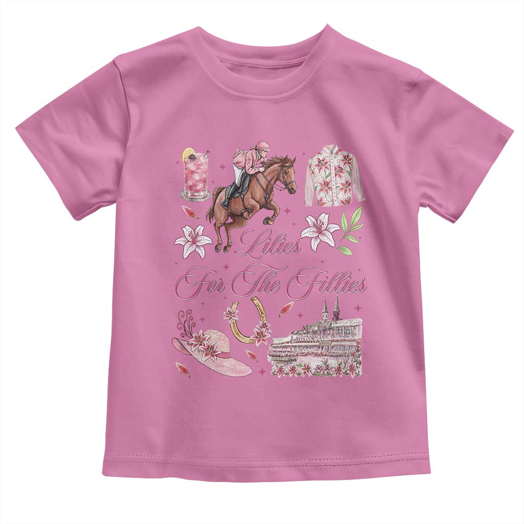 Derby Horse Racing Day Toddler T Shirt Lilies For The Fillies Stargazer Lily Flower