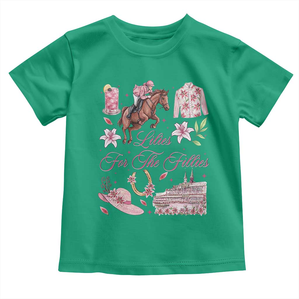 Derby Horse Racing Day Toddler T Shirt Lilies For The Fillies Stargazer Lily Flower