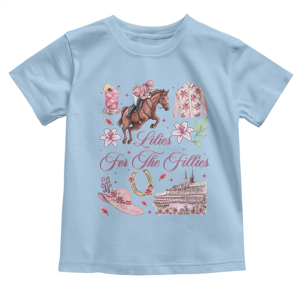 Derby Horse Racing Day Toddler T Shirt Lilies For The Fillies Stargazer Lily Flower