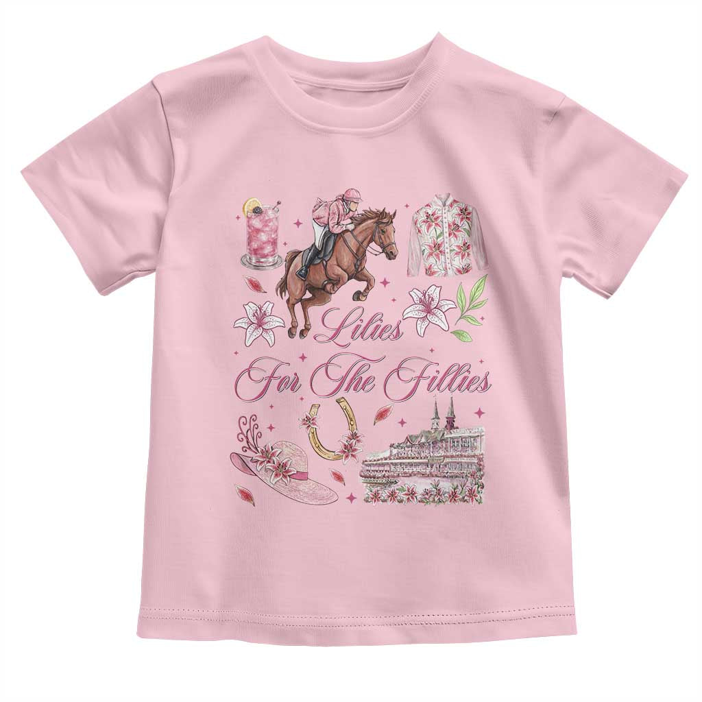 Derby Horse Racing Day Toddler T Shirt Lilies For The Fillies Stargazer Lily Flower
