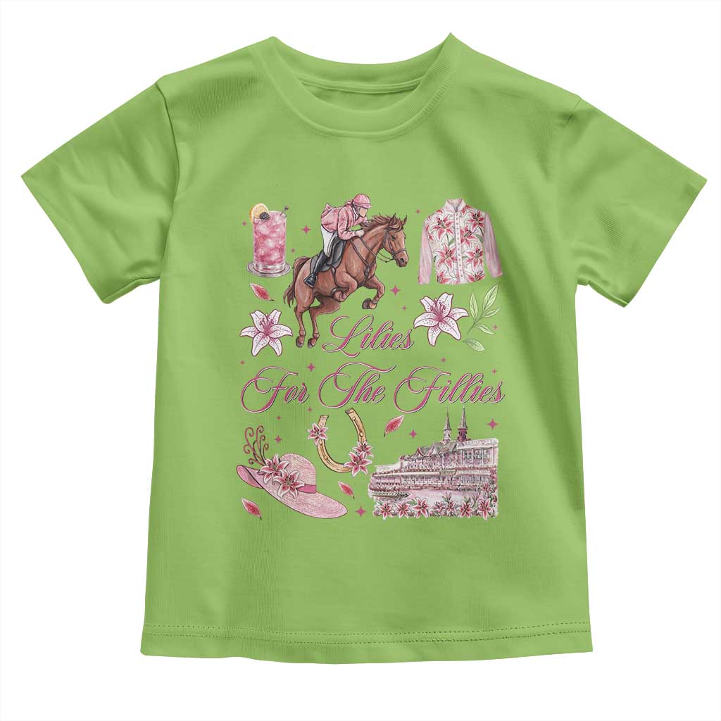 Derby Horse Racing Day Toddler T Shirt Lilies For The Fillies Stargazer Lily Flower