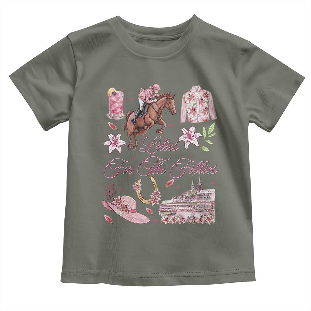 Derby Horse Racing Day Toddler T Shirt Lilies For The Fillies Stargazer Lily Flower