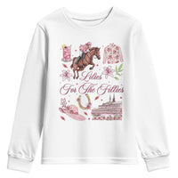 Derby Horse Racing Day Youth Sweatshirt Lilies For The Fillies Stargazer Lily Flower