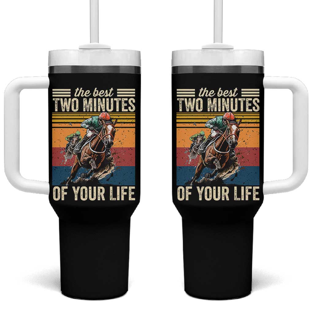 Horse Race Derby Tumbler With Handle The Best Two Minutes Of Your Life