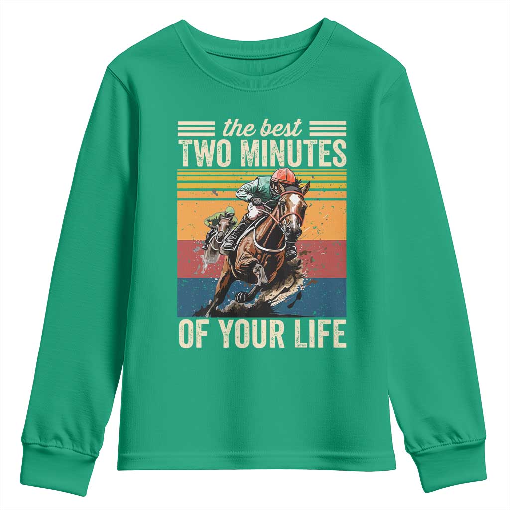 Horse Race Derby Youth Sweatshirt The Best Two Minutes Of Your Life