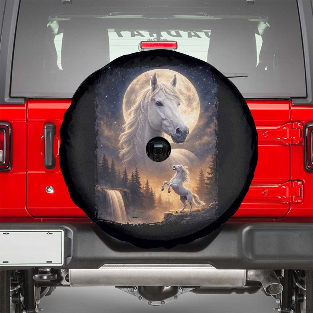 Horse Neighing To The Moon Spare Tire Cover Vintage 90s Animal Horse Lover Equestrian