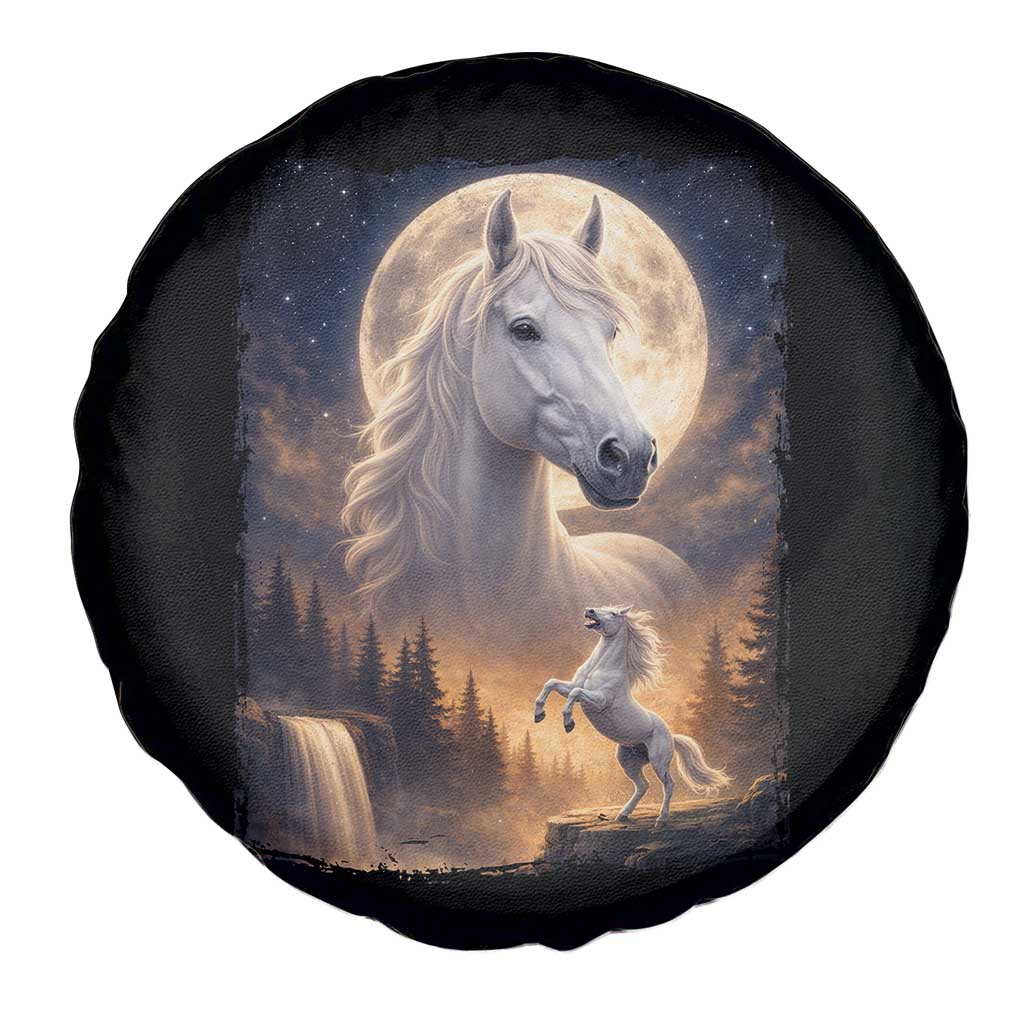 Horse Neighing To The Moon Spare Tire Cover Vintage 90s Animal Horse Lover Equestrian