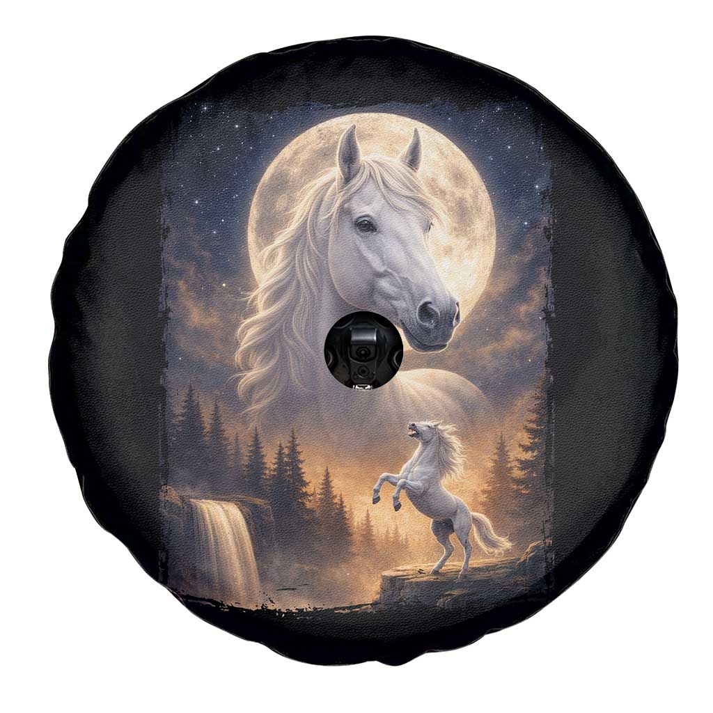 Horse Neighing To The Moon Spare Tire Cover Vintage 90s Animal Horse Lover Equestrian