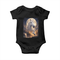 Horse Neighing To The Moon Baby Onesie Vintage 90s Animal Horse Lover Equestrian