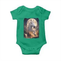 Horse Neighing To The Moon Baby Onesie Vintage 90s Animal Horse Lover Equestrian
