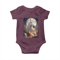 Horse Neighing To The Moon Baby Onesie Vintage 90s Animal Horse Lover Equestrian