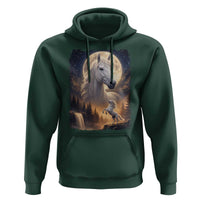 Horse Neighing To The Moon Hoodie Vintage 90s Animal Horse Lover Equestrian