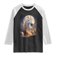 Horse Neighing To The Moon Raglan Shirt Vintage 90s Animal Horse Lover Equestrian