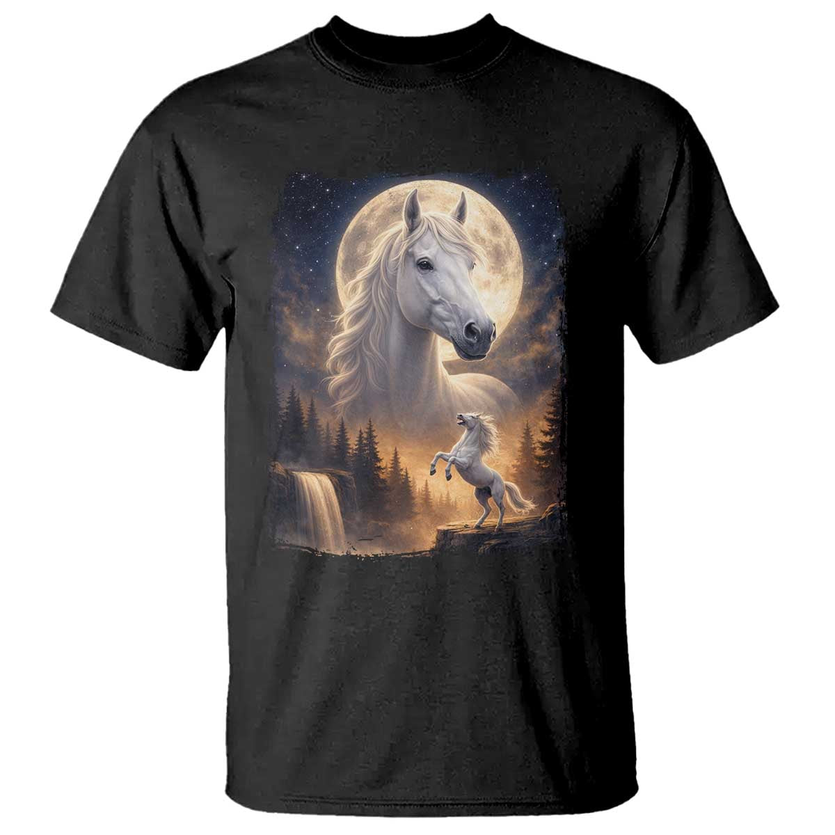 Horse Neighing To The Moon T Shirt Vintage 90s Animal Horse Lover Equestrian