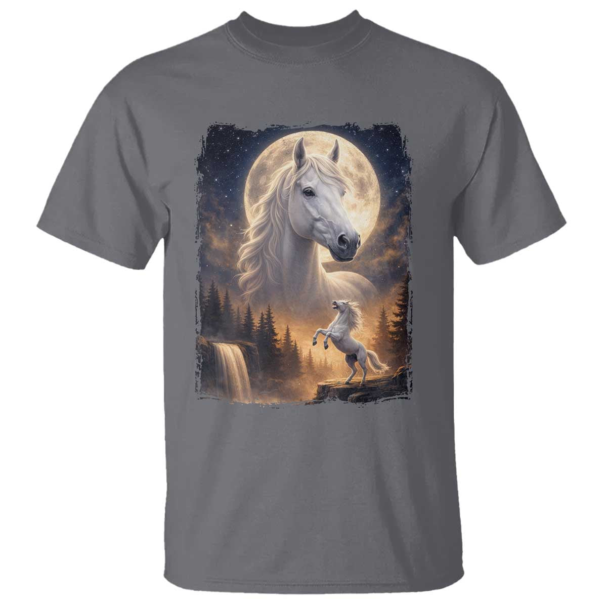 Horse Neighing To The Moon T Shirt Vintage 90s Animal Horse Lover Equestrian