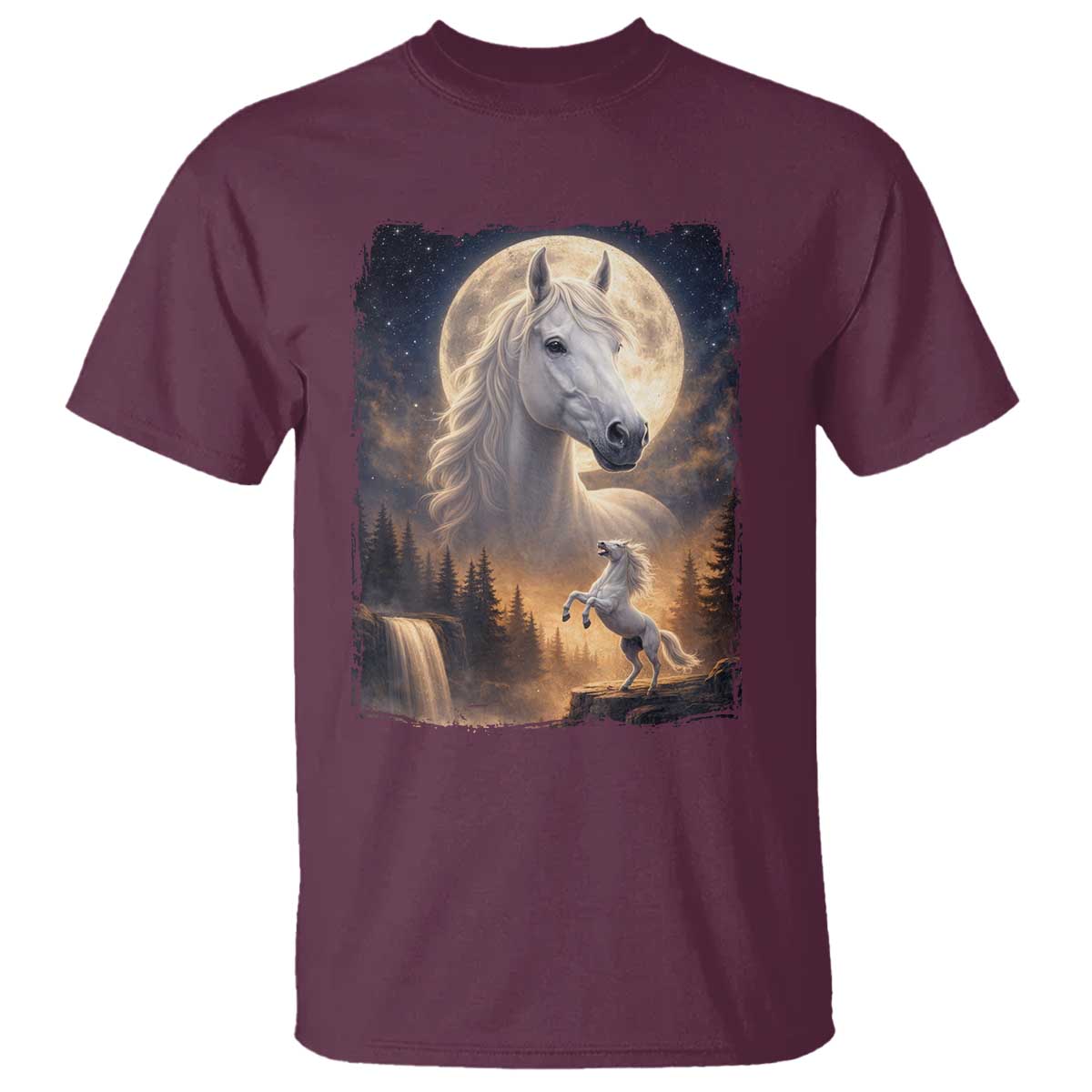 Horse Neighing To The Moon T Shirt Vintage 90s Animal Horse Lover Equestrian