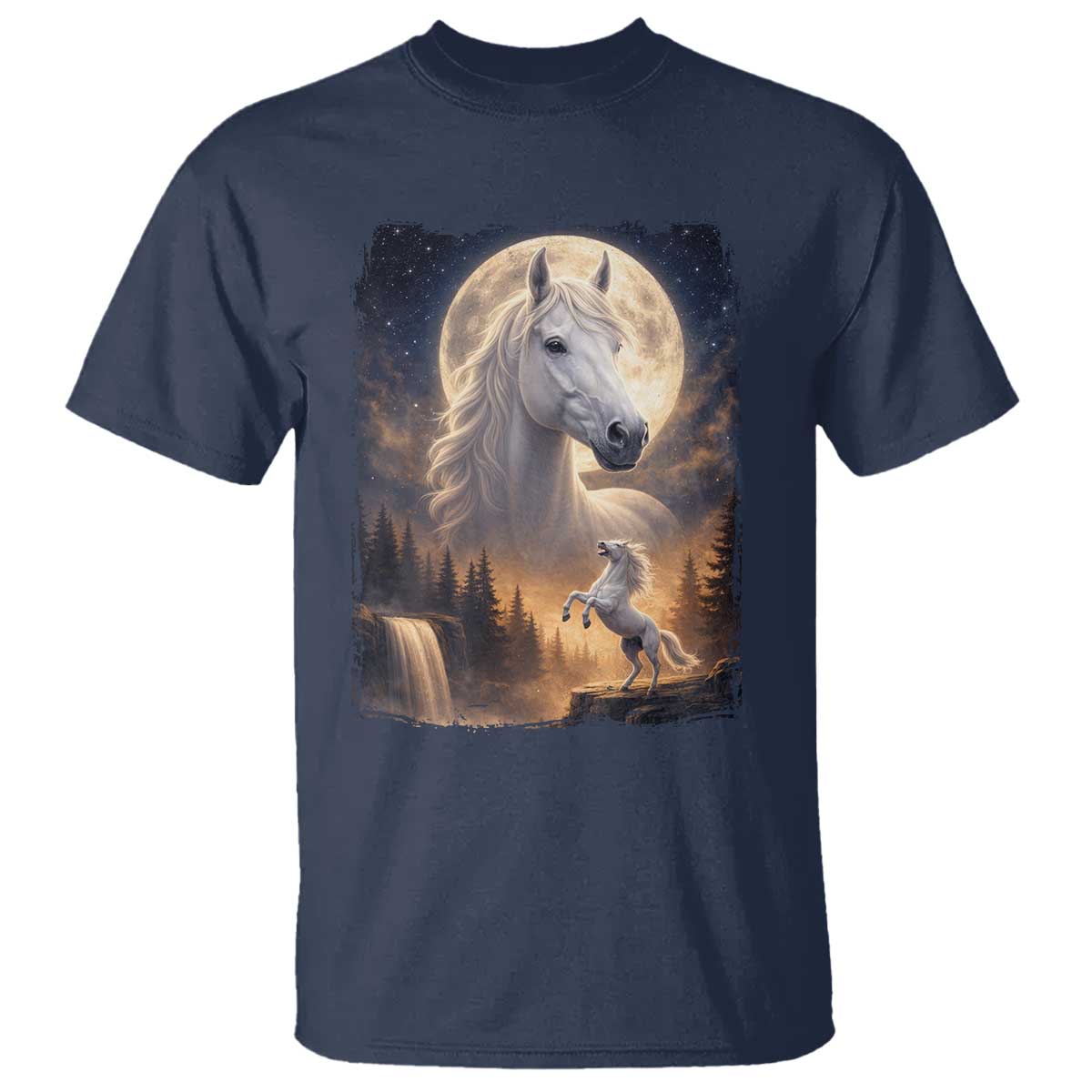 Horse Neighing To The Moon T Shirt Vintage 90s Animal Horse Lover Equestrian