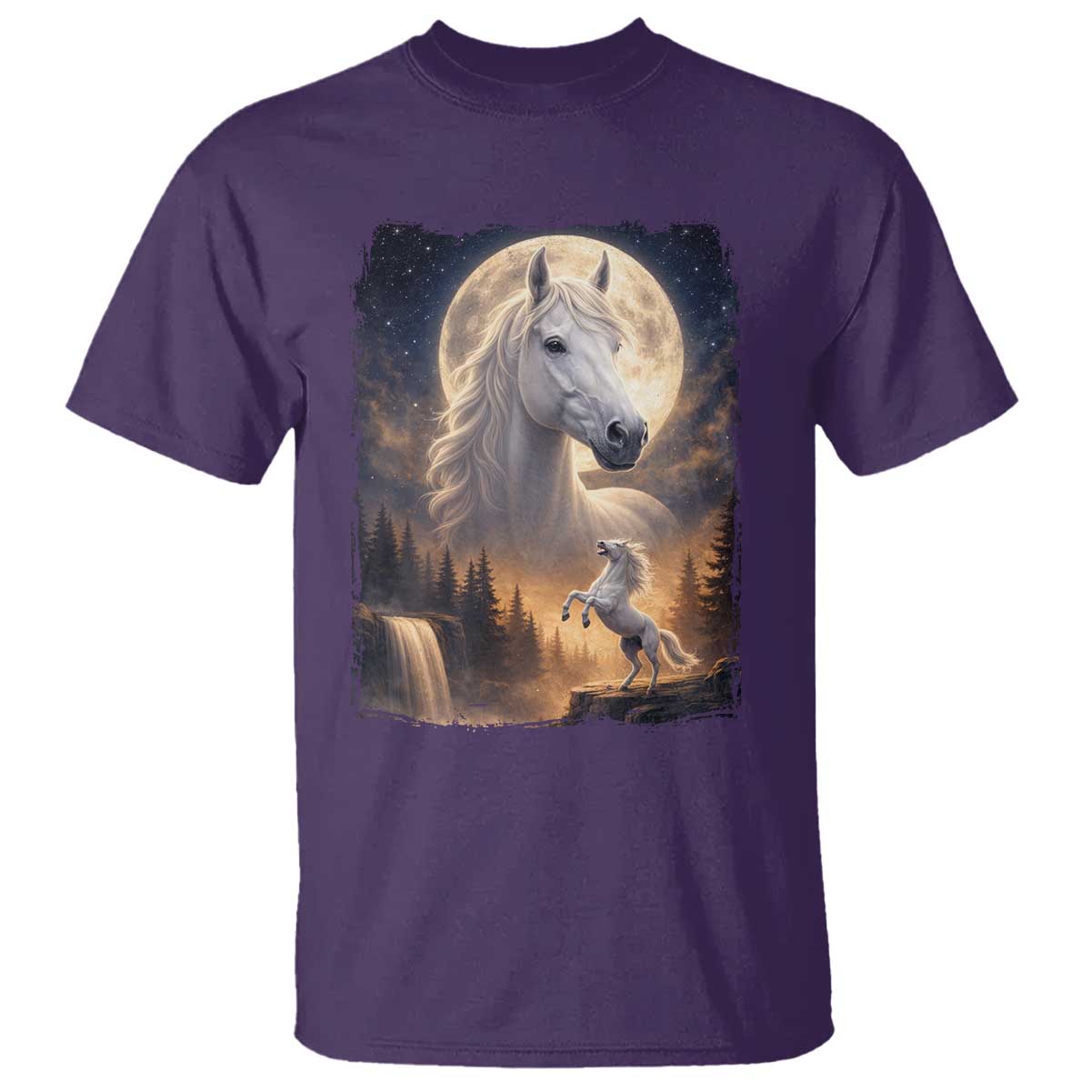 Horse Neighing To The Moon T Shirt Vintage 90s Animal Horse Lover Equestrian