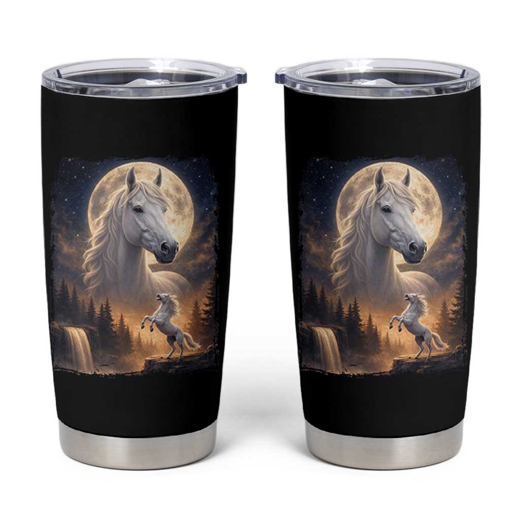 Horse Neighing To The Moon Tumbler Cup Vintage 90s Animal Horse Lover Equestrian