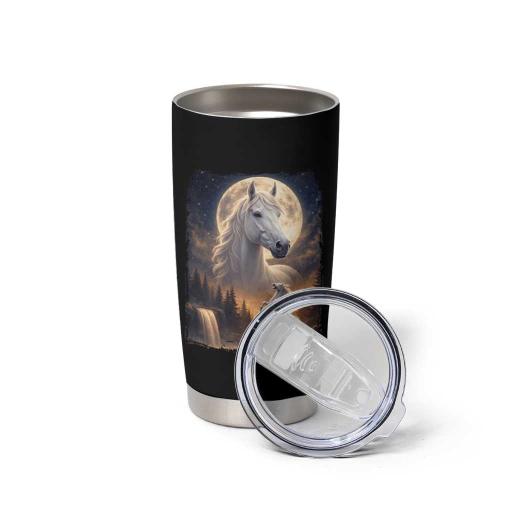 Horse Neighing To The Moon Tumbler Cup Vintage 90s Animal Horse Lover Equestrian
